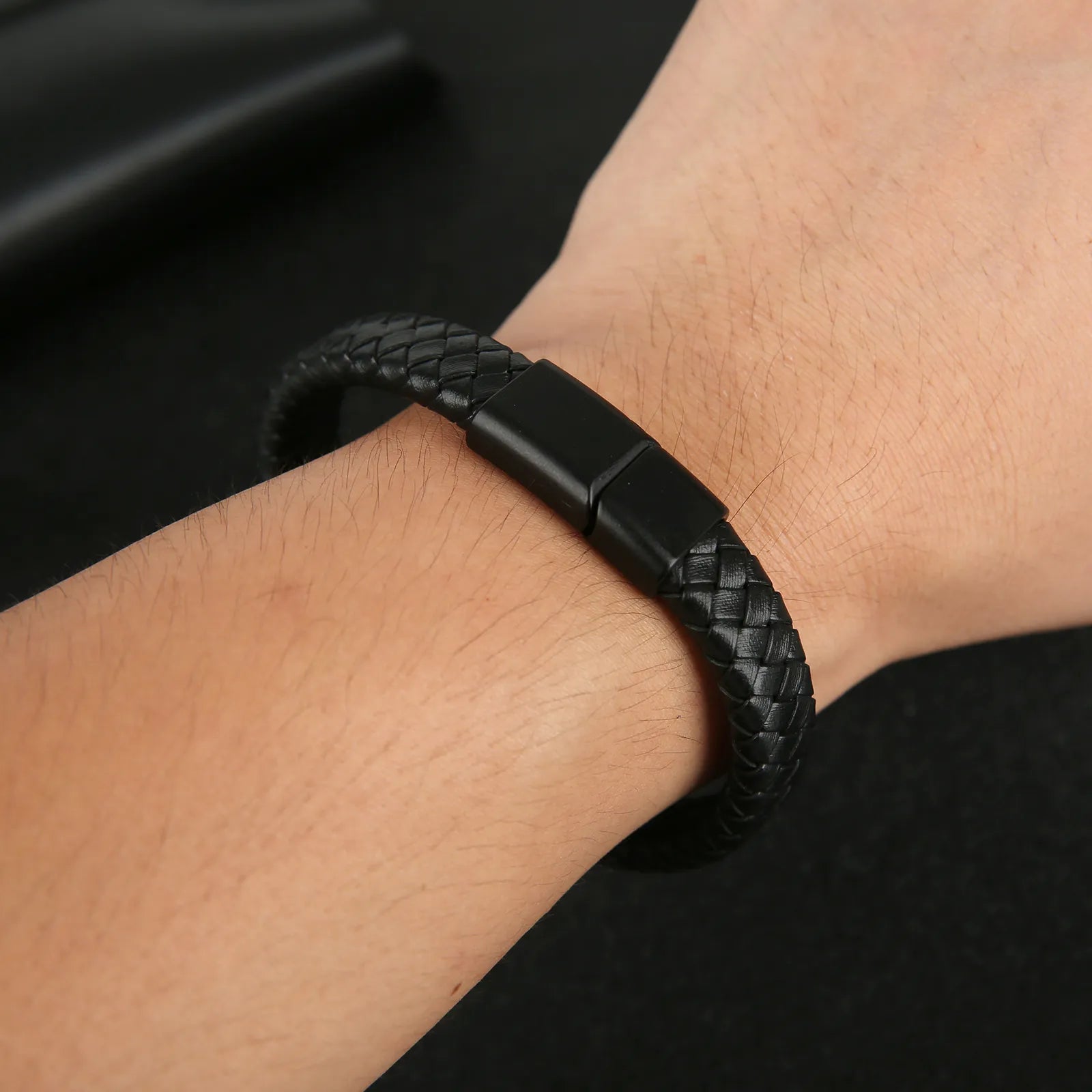 Gevlochten Leren Armband