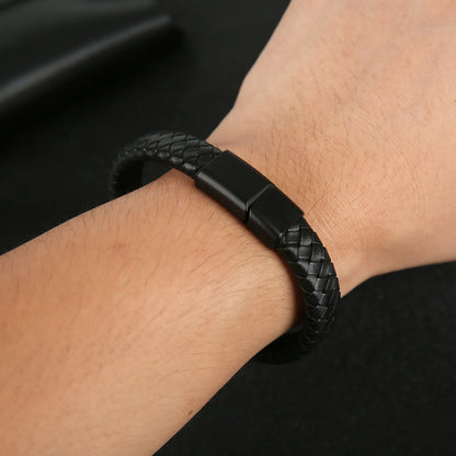 Gevlochten Leren Armband