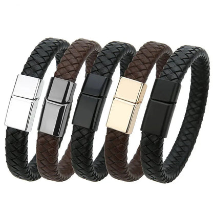 Gevlochten Leren Armband
